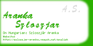 aranka szloszjar business card